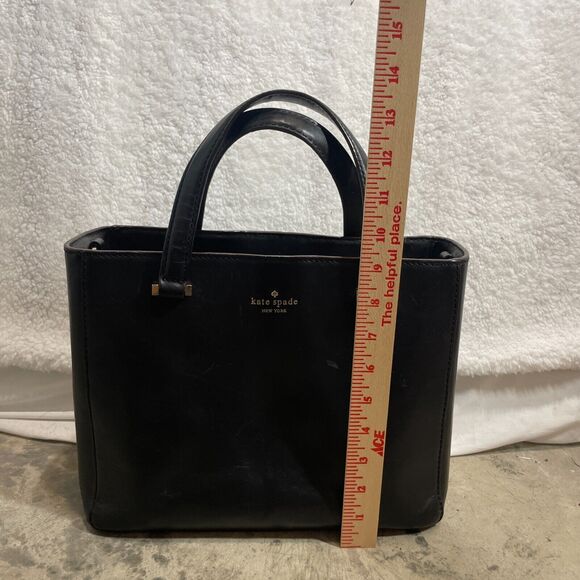 Kate Spade New York Black Leather Structured Satchel Handbag Missing Strap - Picture 15 of 16